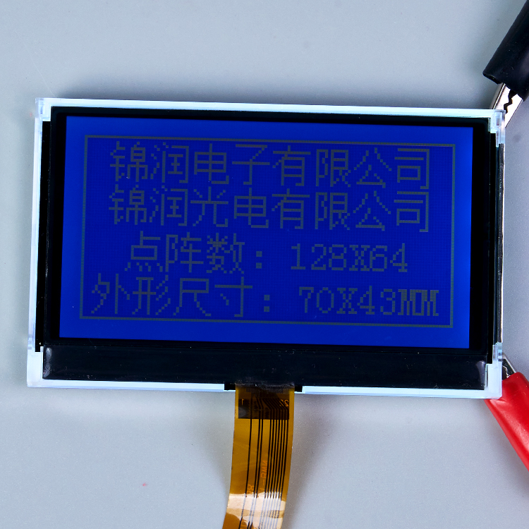 Customized STN Blue/Negative/Transmissive 128x64 LCD Module with LED Backligh
