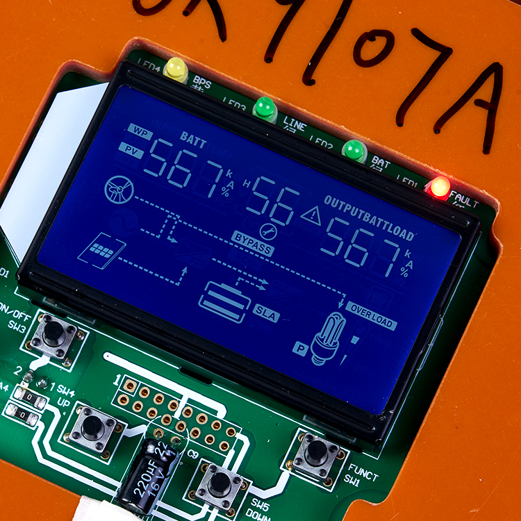Custom HTN/Negative/Transmissive Industrial LCD Display applications for outdoor power supplies